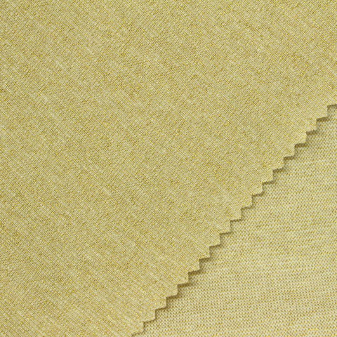 Light Yellow Flecks Rib Knit, Cotton-Nylon