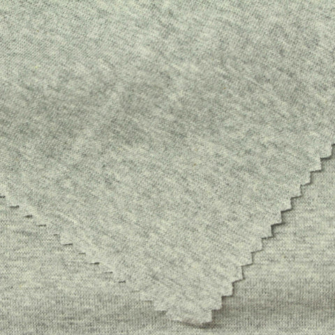 Light Grey Marl Rib Knit, Cotton, 210 gsm