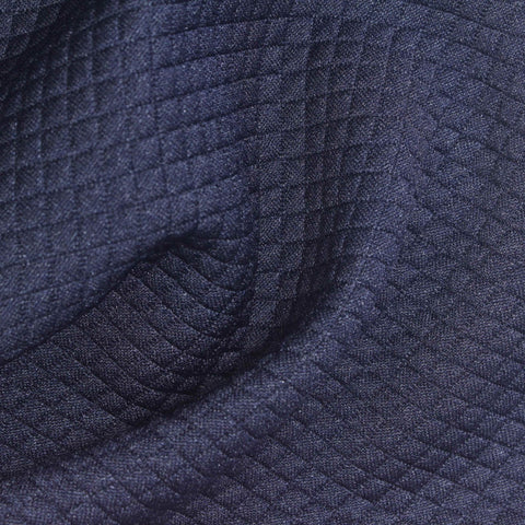 Navy Diamond Jacquard, Polyester, 320 gsm