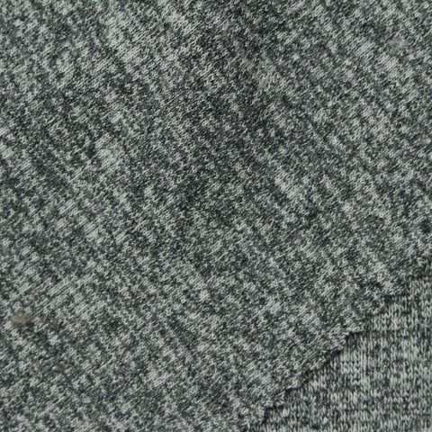 Black Marl Rib Knit, Cotton-Poly, 420 gsm