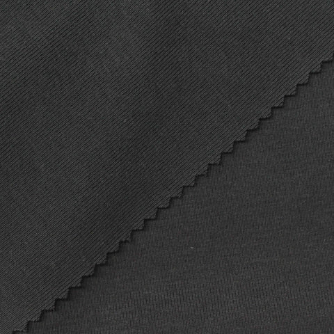 Cotton Polyester Stretch Rib Knit Fabric, 420 gsm, 150 cm — Grey