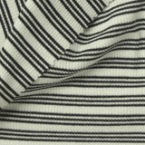 Black Horizontal-Stripe Rib Knit, Poly-Viscose, 200 gsm — photo 1