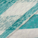Teal Horizontal-Stripe Knit, Poly-Viscose — photo 1