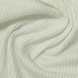 White Ribbed Rib Knit, Viscose-Poly — photo 1