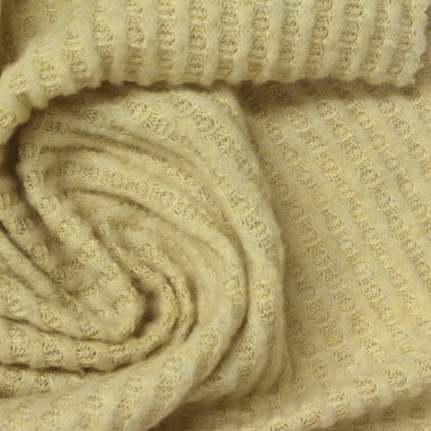 Polyester Viscose Stretch Waffle Knit Fabric, 213 gsm, 175 cm — Khaki
