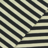 Striped Cotton Stretch Rib Knit Fabric, 240 gsm, 150 cm — Navy — photo 1