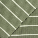 Green Horizontal-Stripe Rib Knit, Viscose, 290 gsm — photo 1