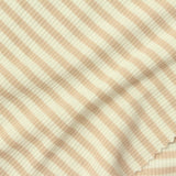 Cream Horizontal-Stripe Rib Knit, Poly-Viscose, 240 gsm — photo 1