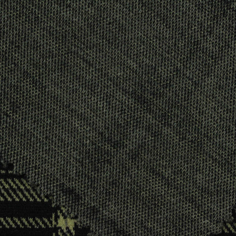 Black Plaid Knit, Poly-Viscose, 390 gsm