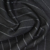 White Vertical-Stripe Ponte Knit, Viscose-Nylon — photo 1