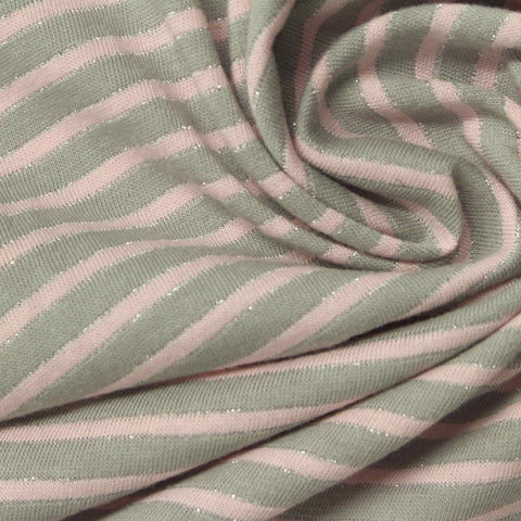 Sage Horizontal-Stripe Jersey Knit, Cotton
