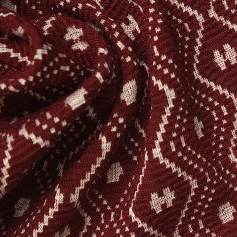 Red Diamond Interlock Knit, Viscose-Poly