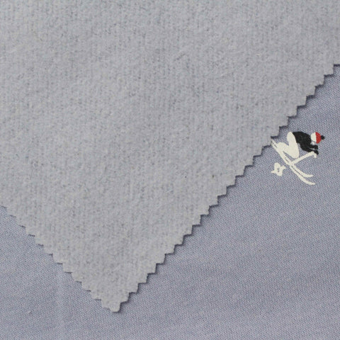 Printed Brushed Cotton Polyester French Terry Fabric, 265 gsm — Blue