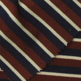 Brown Horizontal-Stripe Velvet, Polyester — photo 1