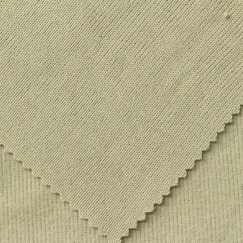 Polyester Viscose Stretch Rib Knit Fabric, 230 gsm, 155 cm — Khaki