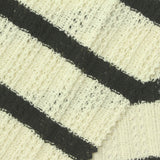 Dark Grey Horizontal-Stripe Chunky Knit, Cotton-Poly, 300 gsm — photo 1