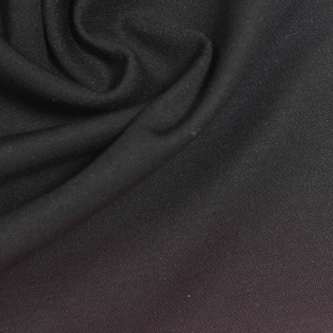 Polyester Viscose Stretch Scuba Knit Fabric, 300 gsm, 160 cm — Black
