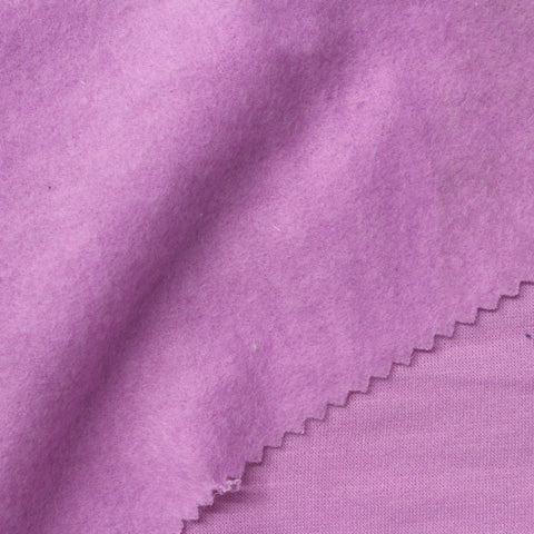 Brushed Polyester Modal Stretch French Terry Fabric, 210 gsm, 164 cm — Purple