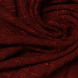 Dark Red Tone-on-Tone Rib Knit, Viscose-Poly — photo 1