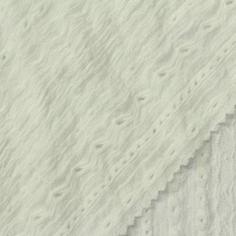 Off-White Textured-Stripe Crepe, Polyester