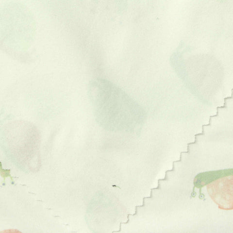 Pastel Green Shells Milk Silk Knit, Polyester, 165 gsm