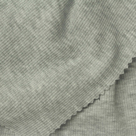 Light Grey Heathered-Marl Rib Knit, Poly-Viscose, 250 gsm
