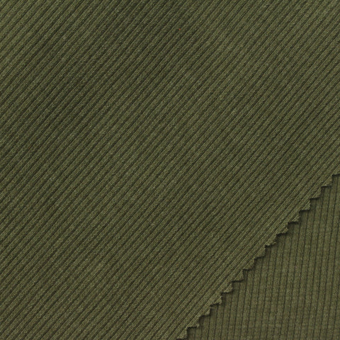 Cotton Polyester Stretch Rib Knit Fabric, 210 gsm, 132 cm — Green