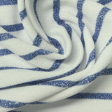 Blue Horizontal-Stripe Interlock Knit, Poly-Metallic — photo 1