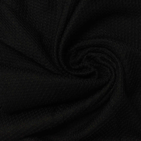 Jacquard 100% Polyester Knit Fabric, 200 gsm, 165 cm — Black