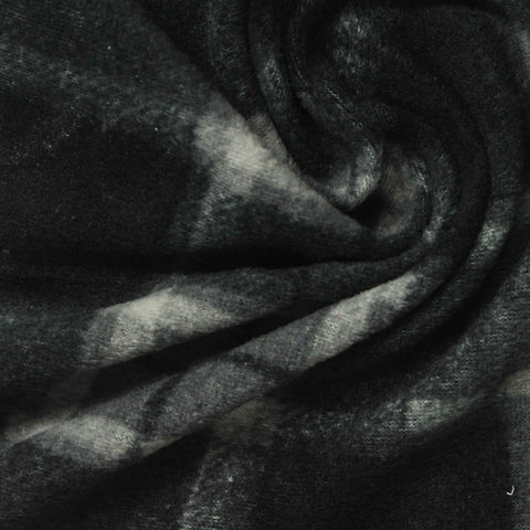 Dark Grey Plaid Fleece, Polyester, 180 gsm