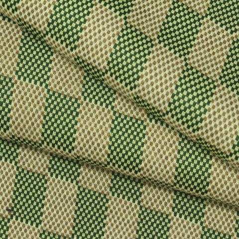 Green Check Interlock Knit, Polyester