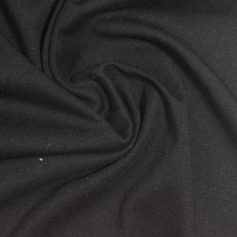 Cotton Polyester Jersey Knit Fabric, 200 gsm, 165 cm — Black, ref EF-265475