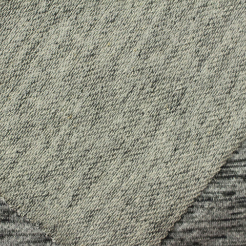 Heathered Grey Marl French Terry, Poly-Cotton, 325 gsm