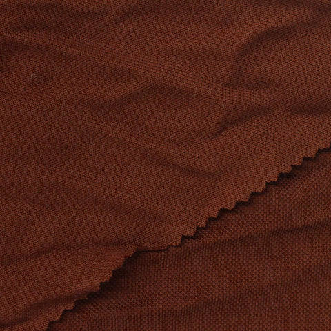 Cotton Modal Piqué Knit Fabric, 260 gsm, 160 cm — Brown