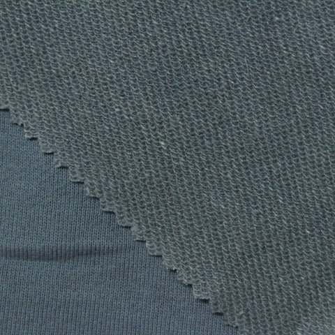 Cotton Polyester French Terry Fabric, 280 gsm, 180 cm — Blue