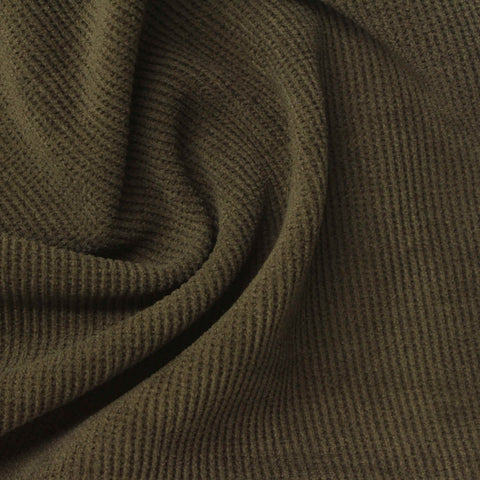 Cotton Polyester Stretch Knit Fabric, 220 gsm, 188 cm — Khaki