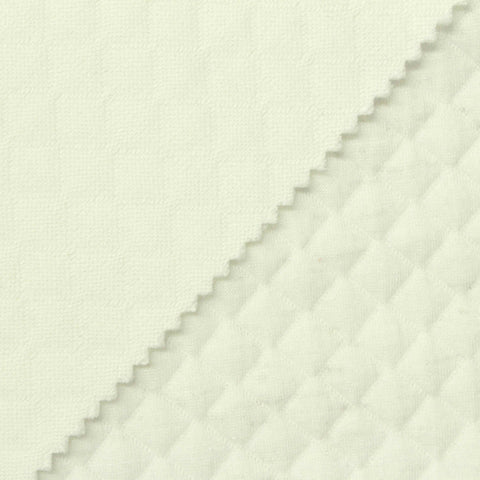 Off-White Diamond Jacquard, Poly-Viscose, 300 gsm