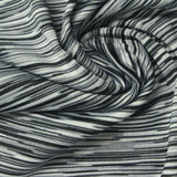 Black Horizontal-Stripe Jersey Knit, Polyester, 185 gsm — photo 1