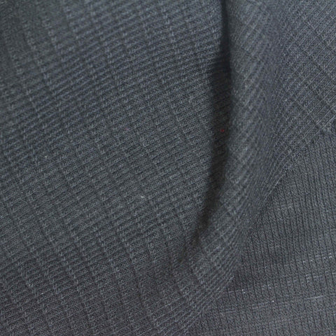 Dark Grey Square Waffle Knit, Cotton-Poly
