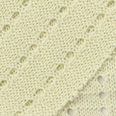 Cream Eyelet Pointelle Knit, Poly-Cotton