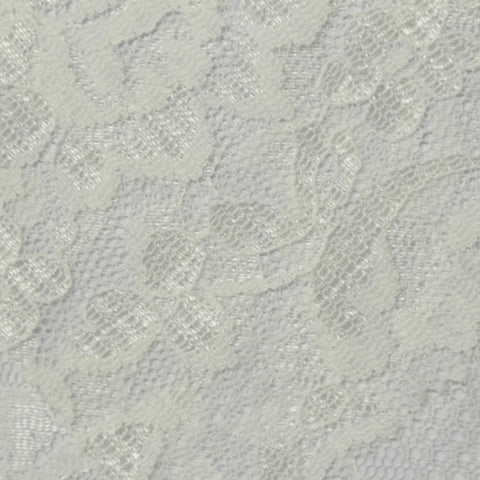 White Floral Lace, Nylon, 135 cm