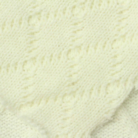 Cream Diamond Pointelle Knit, Acrylic