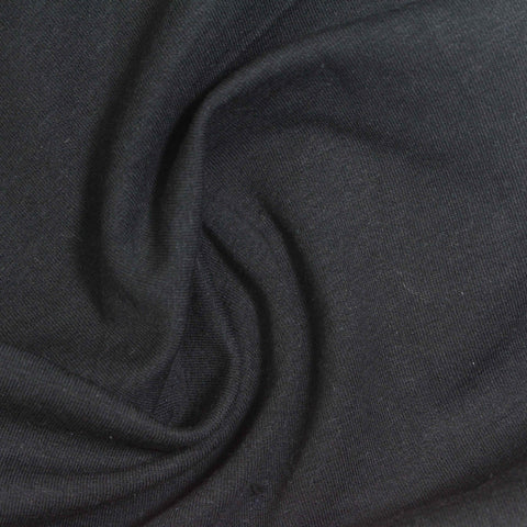 Cotton Nylon Stretch Scuba Knit Fabric, 220 gsm, 165 cm — Black