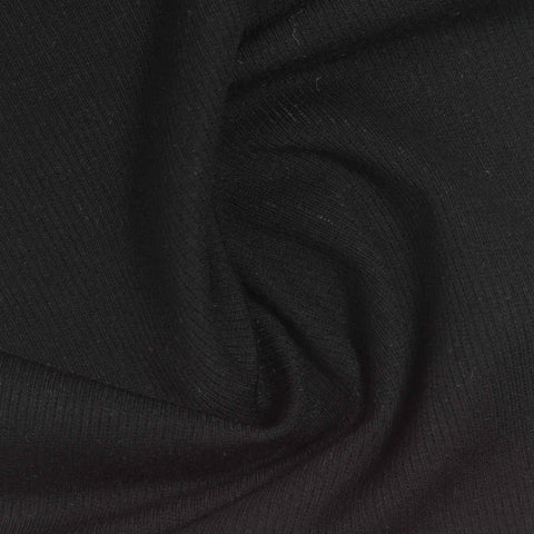 Black Rib Knit, Poly-Viscose