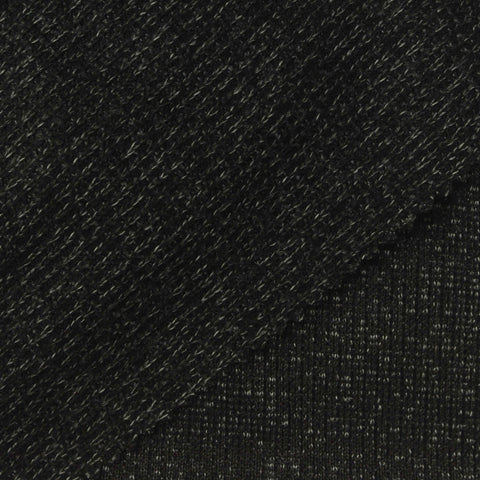 Heather Polyester Viscose Stretch Rib Knit Fabric, 220 gsm, 190 cm