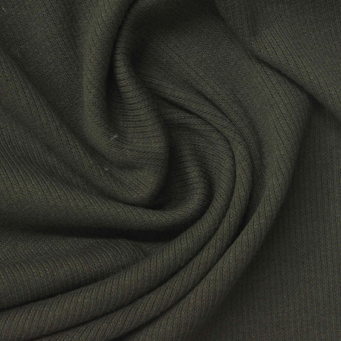 Dark Olive Ribbed Rib Knit, Cotton