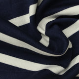 Navy Horizontal-Stripe Ponte Knit, Viscose-Poly, 330 gsm — photo 1