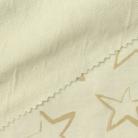Beige Stars Rib Knit, Cotton