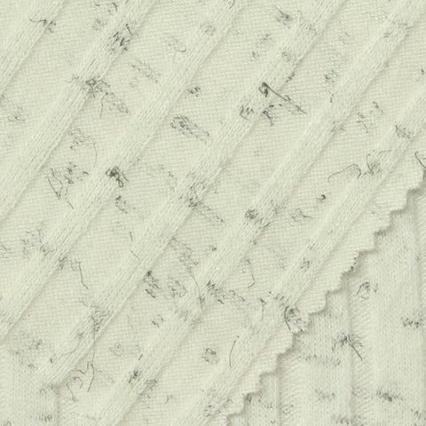 Light Off-White Marl Rib Knit, Viscose-Poly