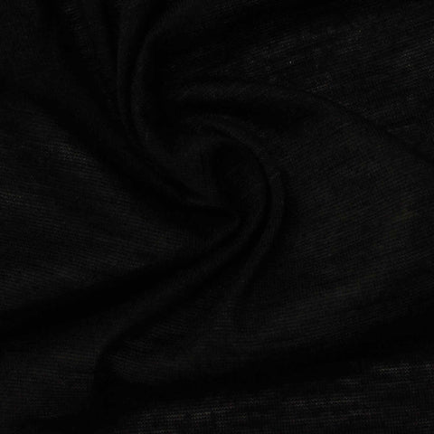 Slub 100% Polyester Jersey Knit Fabric, 125 gsm, 160 cm — Black
